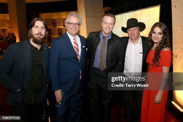 Dave Cobb, CEO of the Country Music Hall of Fame, Kyle Young, Jason Isbell, Shawn Camp and Lauren Mascitti attend Country Music Hall of Fame and...