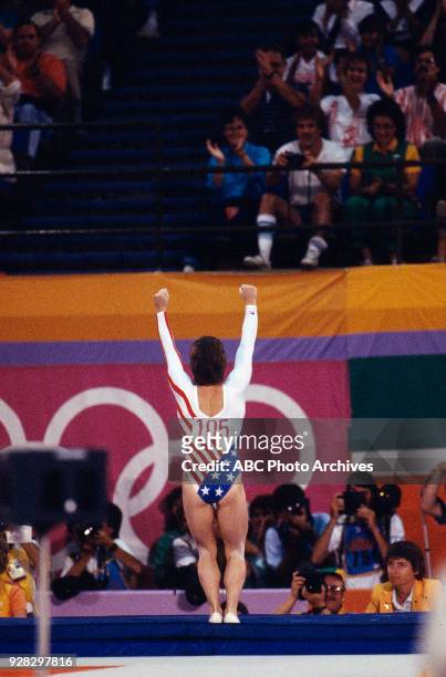 Los Angeles, CA Mary Lou Retton, Women's Gymnastics competition, Pauley Pavilion, at the 1984 Summer Olympics, August 1, 1984.