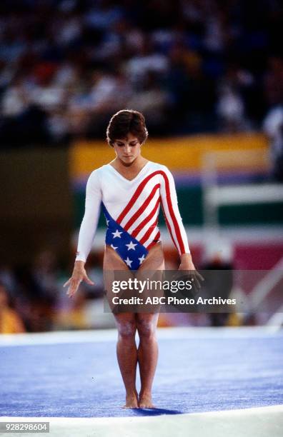 Los Angeles, CA Mary Lou Retton, Women's Gymnastics floor competition, Pauley Pavilion, at the 1984 Summer Olympics, August 1, 1984.