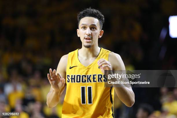 Wichita State Shockers guard Landry Shamet in the first half of an American Athletic Conference matchup between the 10th ranked Cincinnati Bearcats...