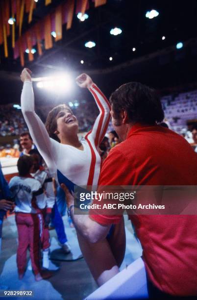 Los Angeles, CA Mary Lou Retton, Women's Gymnastics competition, Pauley Pavilion, at the 1984 Summer Olympics, August 1, 1984.