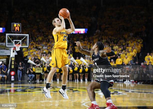 Wichita State Shockers guard Conner Frankamp shoots a jumper in the second half of an American Athletic Conference matchup between the 10th ranked...