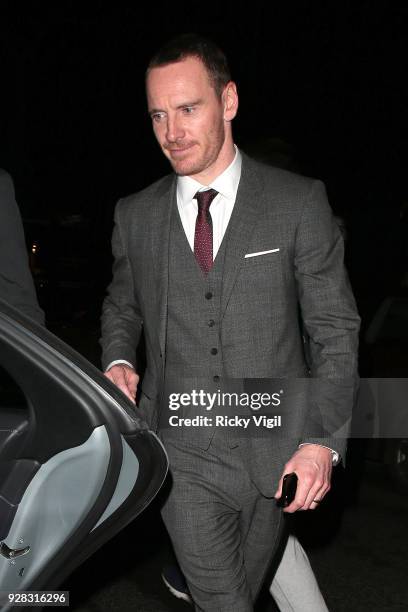 Michael Fassbender seen at Tomb Raider - premiere dinner & afterparty at Home House on March 6, 2018 in London, England.