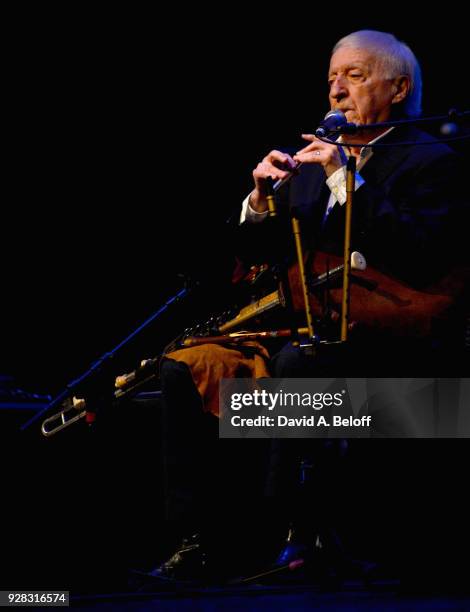 Paddy Moloney of The Chieftains performs at Sandler Center For The Performing Arts on March 6, 2018 in Virginia Beach, Virginia.