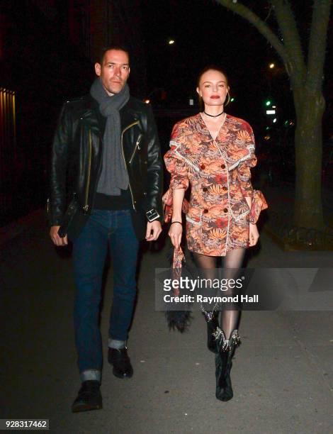 Actress/Model Kate Bosworth and Michael Polish are seen walking in Soho on March 6, 2018 in New York City.