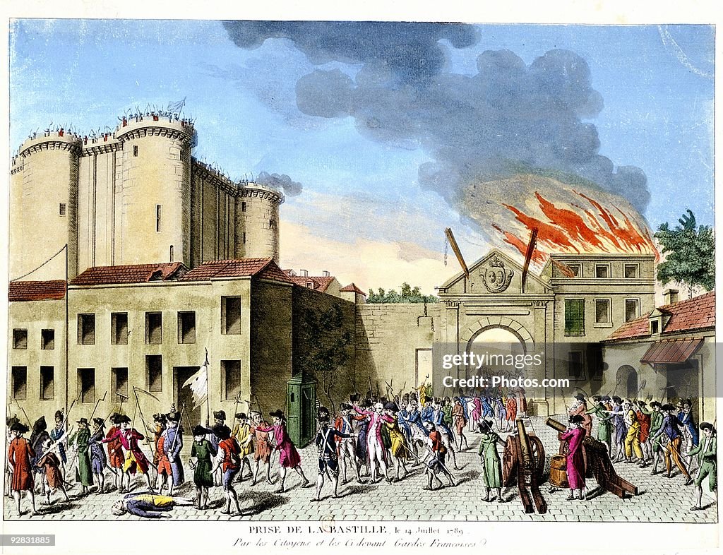 Rendering depicting siege on Bastille during French Revolution