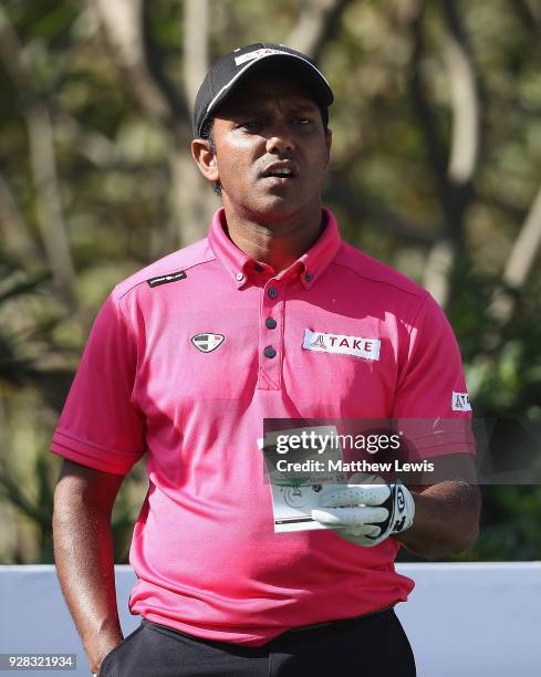 Chawrasia of India looks on during a practice round ahead of the Hero Indian Open at Dlf Golf and Country Club on March 7, 2018 in New Delhi, India.