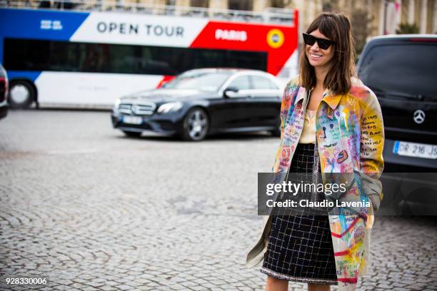 Natasha Goldenberg, is seen in the streets of Paris after the Chanel show during Paris Fashion Week Womenswear Fall/Winter 2018/2019 on March 6, 2018...