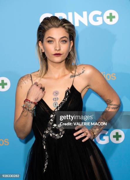 Actress Paris Jackson attends Amazon Studios' world premiere of 'Gringo' on March 6, 2018 in Los Angeles, California. / AFP PHOTO / VALERIE MACON