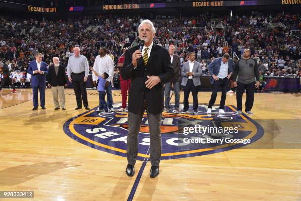 Former head coach Paul Westphal speaks during halftime on January 12, 2018 at Talking Stick Resort Arena in Phoenix, Arizona. NOTE TO USER: User...