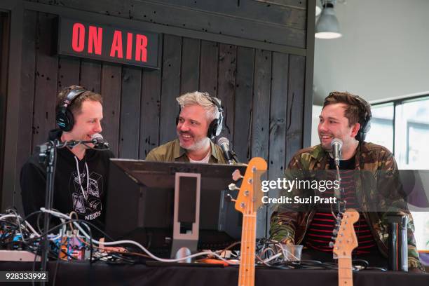 John Richards, Capitol Hill Block Party producer Jason Lajeunesse and booker Eli Anderson speak on air at The KEXP Gathering Space on March 6, 2018...