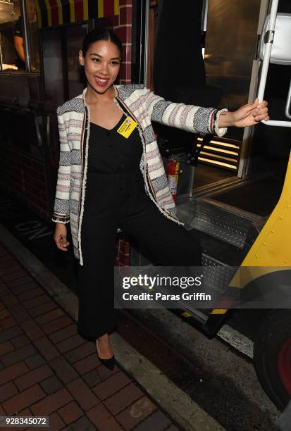 Actress Alexandra Shipp attends "Love, Simon" Atlanta Fan Screening and Q&A at the Waffle House Food Truck at Regal Atlantic Station on March 6, 2018...