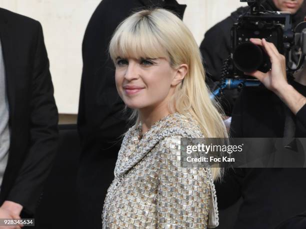 Cecile Cassel attends the Chanel show as part of the Paris Fashion Week Womenswear Fall/Winter 2018/2019 at Le Grand Palais on March 6, 2018 in...