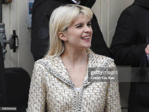 Cecile Cassel attends the Chanel show as part of the Paris Fashion Week Womenswear Fall/Winter 2018/2019 at Le Grand Palais on March 6, 2018 in...