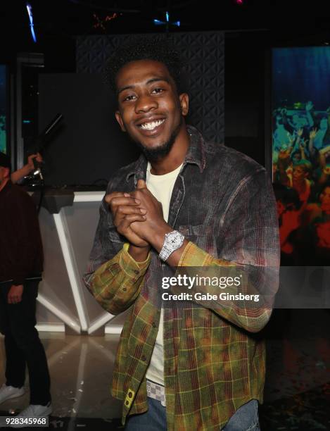 Rapper Desiigner attends the unveiling of a Steve Aoki wax figure at Madame Tussauds Las Vegas at The Venetian on March 6, 2018 in Las Vegas, Nevada.