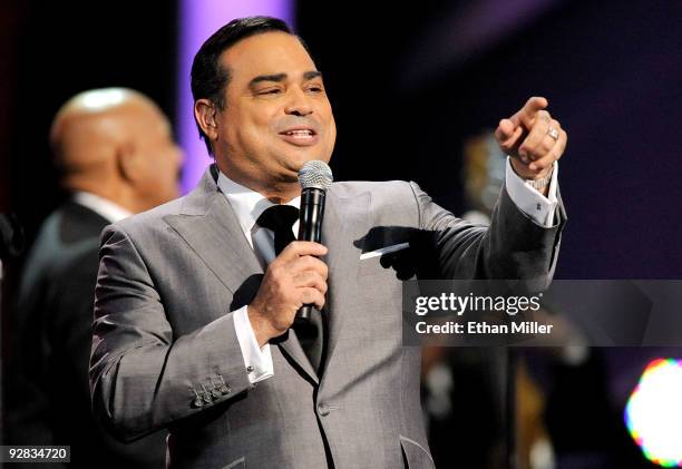 Singer Gilberto Santa Rosa performs onstage during the 10th annual Latin GRAMMY Awards held at Mandalay Bay Events Center on November 5, 2009 in Las...