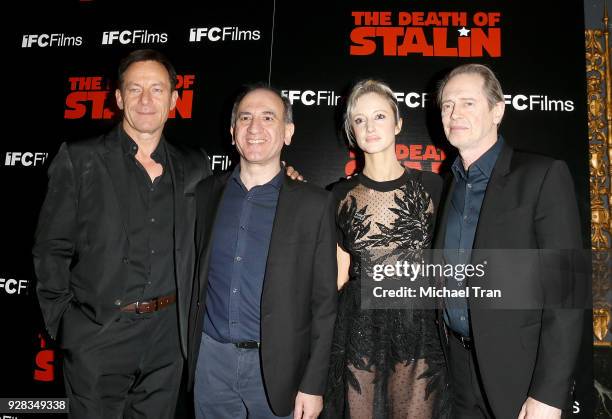 Jason Isaacs, Armando Iannucci, Andrea Riseborough and Steve Buscemi arrive to the Los Angeles premiere of IFC Films' "The Death Of Stalin" held at...