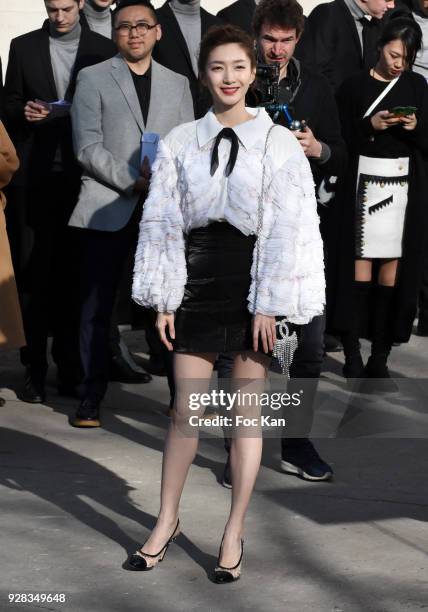 Maggie Jiang attends the Chanel show as part of the Paris Fashion Week Womenswear Fall/Winter 2018/2019 at Le Grand Palais on March 6, 2018 in Paris,...