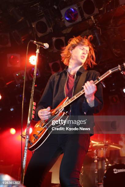 Matt Thomson of English rock band The Amazons is pictured performing at Club Quattro in Tokyo on March 5, 2018. ==Kyodo