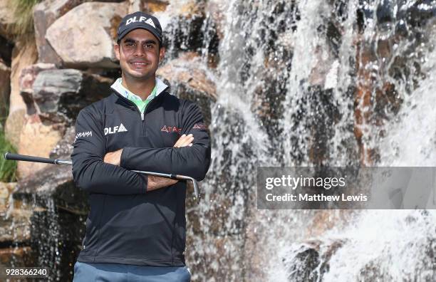 Shubhankar Sharma of India pictured during a practice round ahead of the Hero Indian Open at Dlf Golf and Country Club on March 7, 2018 in New Delhi,...