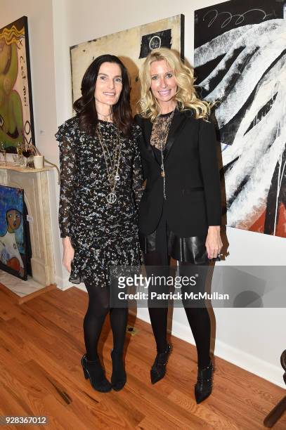Jennifer Creel and Mary Snow attend the Ati Sedgwick Private Preview at The VFGI Townhouse Gallery on March 6, 2018 in New York City.