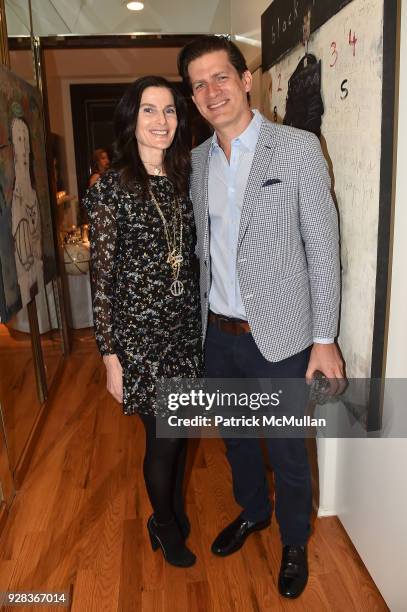 Jennifer Creel and Lionel von Richthofen attend the Ati Sedgwick Private Preview at The VFGI Townhouse Gallery on March 6, 2018 in New York City.