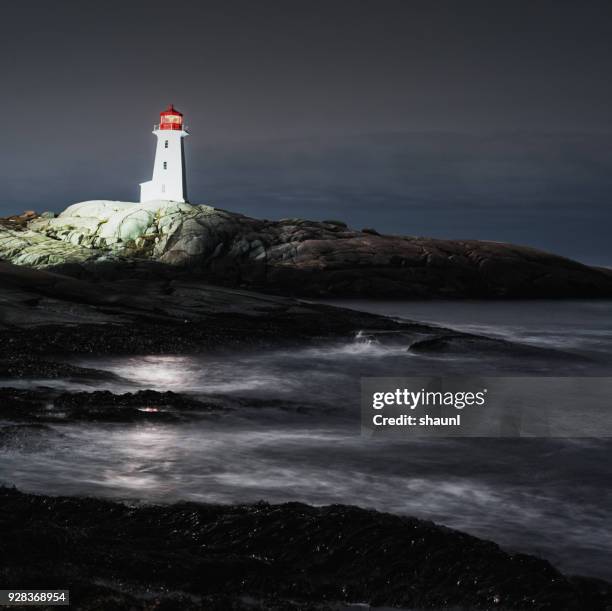 peggy's cove lighthouse - 2018 lunar stock pictures, royalty-free photos & images