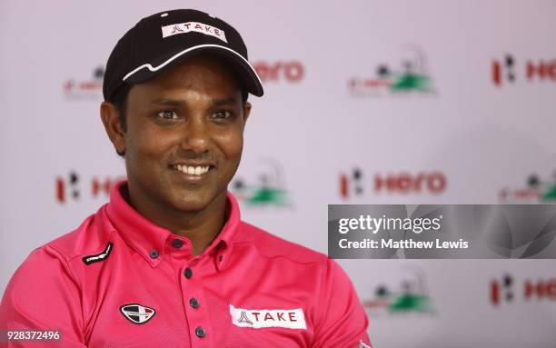 Chawrasia of India pictured during a press conference ahead of the Hero Indian Open at Dlf Golf and Country Club on March 7, 2018 in New Delhi, India.