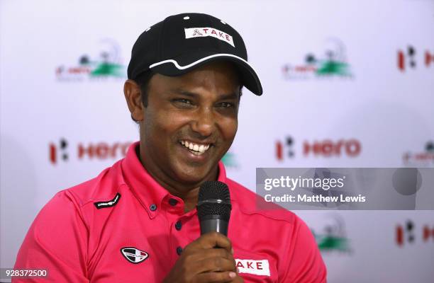 Chawrasia of India pictured during a press conference ahead of the Hero Indian Open at Dlf Golf and Country Club on March 7, 2018 in New Delhi, India.