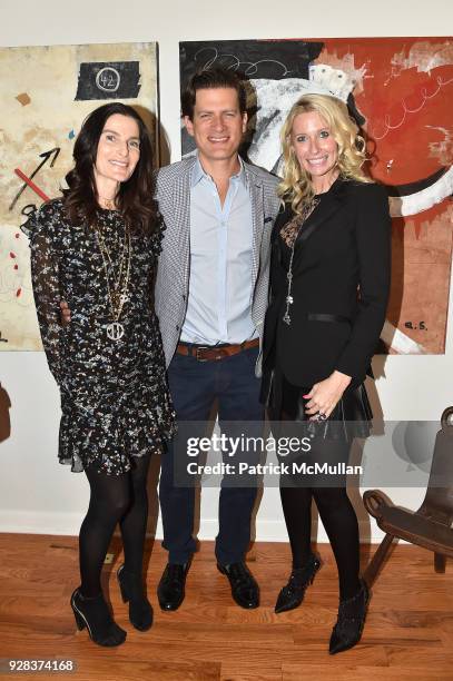 Jennifer Creel, Lionel von Richthofen and Mary Snow attend the Ati Sedgwick Private Preview at The VFGI Townhouse Gallery on March 6, 2018 in New...