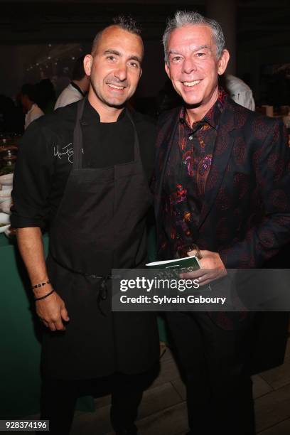 Marc Forgione and Elvis Duran attend Cookies for Kids' Cancer Fifth Annual Chefs Benefit at Metropolitan West on March 6, 2018 in New York City.