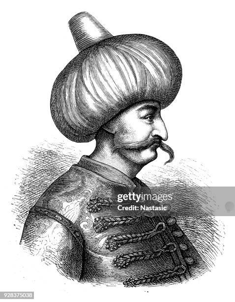 stockillustraties, clipart, cartoons en iconen met koprulu, fazil ahmed, 1626 - 20.10.1676, ottomaanse politicus, grootvizier 31.10.1661 - 19.10.1676 - ottoman sultan