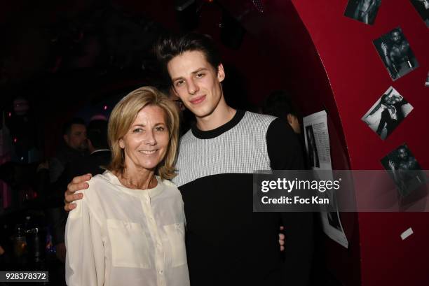 Claire Chazal and her guest Opera dancer attend "Mecs A Poils" : Stefanie Renoma Exhibition Party at Castel Club - Paris Fashion Week Womenswear...
