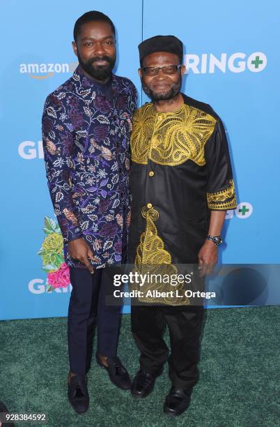 Actor David Oyelowo and father arrive for the Premiere Of Amazon Studios And STX Films' "Gringo" held at Regal LA Live Stadium 14 on March 6, 2018 in...