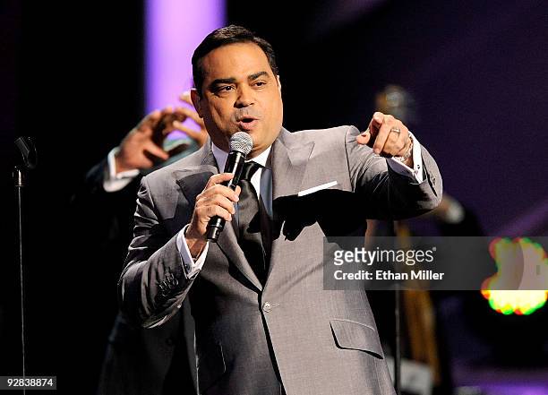Singer Gilberto Santa Rosa performs onstage during the 10th annual Latin GRAMMY Awards held at Mandalay Bay Events Center on November 5, 2009 in Las...
