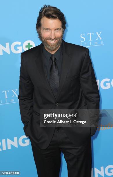 Actor Sharlto Copley arrives for the Premiere Of Amazon Studios And STX Films' "Gringo" held at Regal LA Live Stadium 14 on March 6, 2018 in Los...