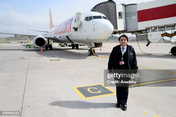 Selin Seval works as a pilot at a private airline business in Izmir, Turkey on March 03, 2018. Seval 5-year flight experienced, has been carrying her...