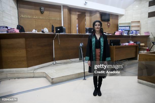 Ayse Eylem Erkipcak works as a lawyer at the Izmir Courthouse in Izmir, Turkey on February 26, 2018. Women took part in every part of business life...