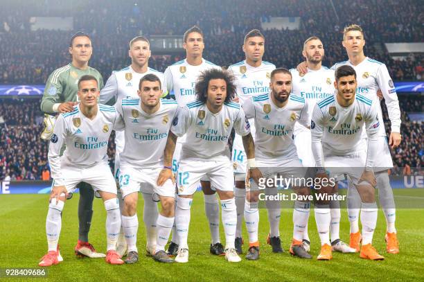 Team of Real Madrid line up Keylor Navas, Sergio Ramos, Raphael Varane, Casemiro, Karim Benzema and Cristiano Ronaldo Lucas Vazquez, Mateo Kovacic,...
