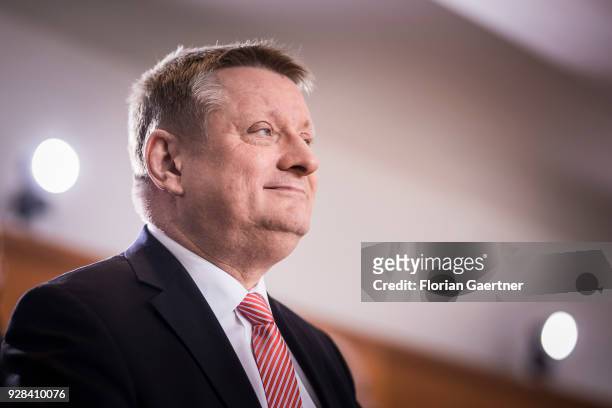 German Health Minister Hermann Groehe is pictured before the weekly interim government cabinet meeting on March 07, 2018 in Berlin, Germany.