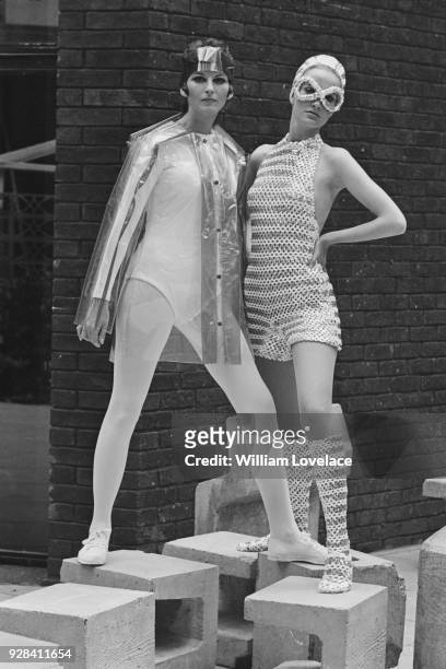 Two fashion model at Fashion Show held at the Royal College of Art, School of Fashion, London, UK, 27th June 1968.