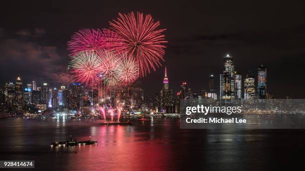 lunar new year fireworks - new york - festival in times square stock pictures, royalty-free photos & images