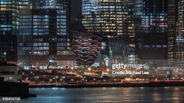 hudson yards development and vessel - new york - hudson yards stock pictures, royalty-free photos & images