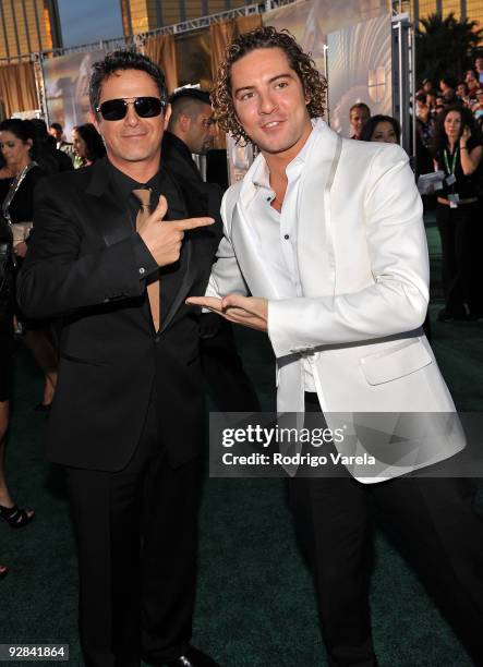 Singers Alejandro Sanz and David Bisbal attend the 10th Annual Latin GRAMMY Awards held at the Mandalay Bay Events Center on November 5, 2009 in Las...
