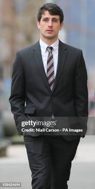 Blane McIlroy arrives at Belfast Crown Court where he is on trial accused of one count of exposure, in connection with an incident in which two...