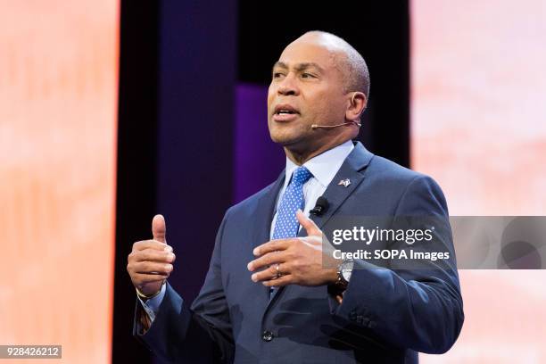 Deval Patrick, Former Governor of Massachusetts, speaking at the AIPAC Policy Conference at the Walter E. Washington Convention Center.