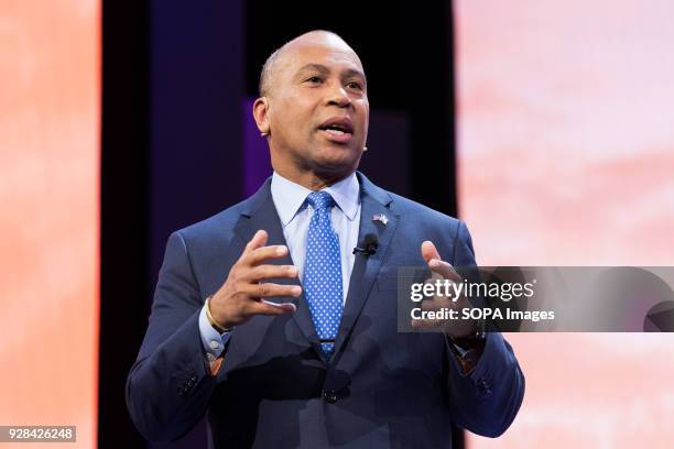 Deval Patrick, Former Governor of Massachusetts, speaking at the AIPAC Policy Conference at the Walter E. Washington Convention Center.