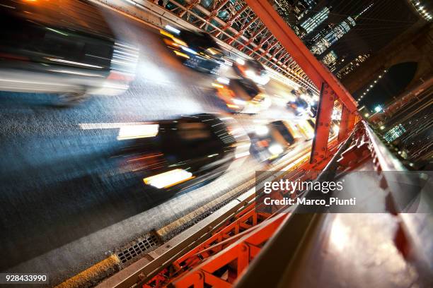on brooklyn bridge, nyc - brooklyn new york stock pictures, royalty-free photos & images