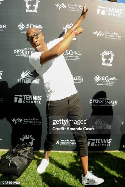 Smoove arrives at The 14th Annual Desert Smash Celebrity Tennis Event on March 6, 2018 in La Quinta, California.