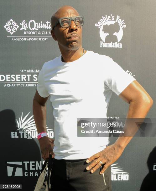 Smoove arrives at The 14th Annual Desert Smash Celebrity Tennis Event on March 6, 2018 in La Quinta, California.